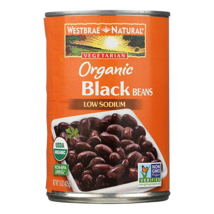 Westbrae Foods Organic Low Sodium Black Beans, Case of 12, 15 Oz – USDA Certified Organic Canned Beans