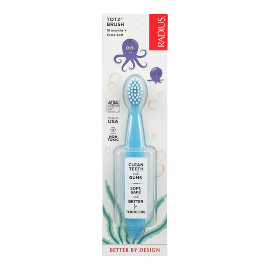 Radius Totz Toothbrush for Toddlers 18+ Months, Extra Soft Bristles for Gentle Cleaning (Pack of 6)