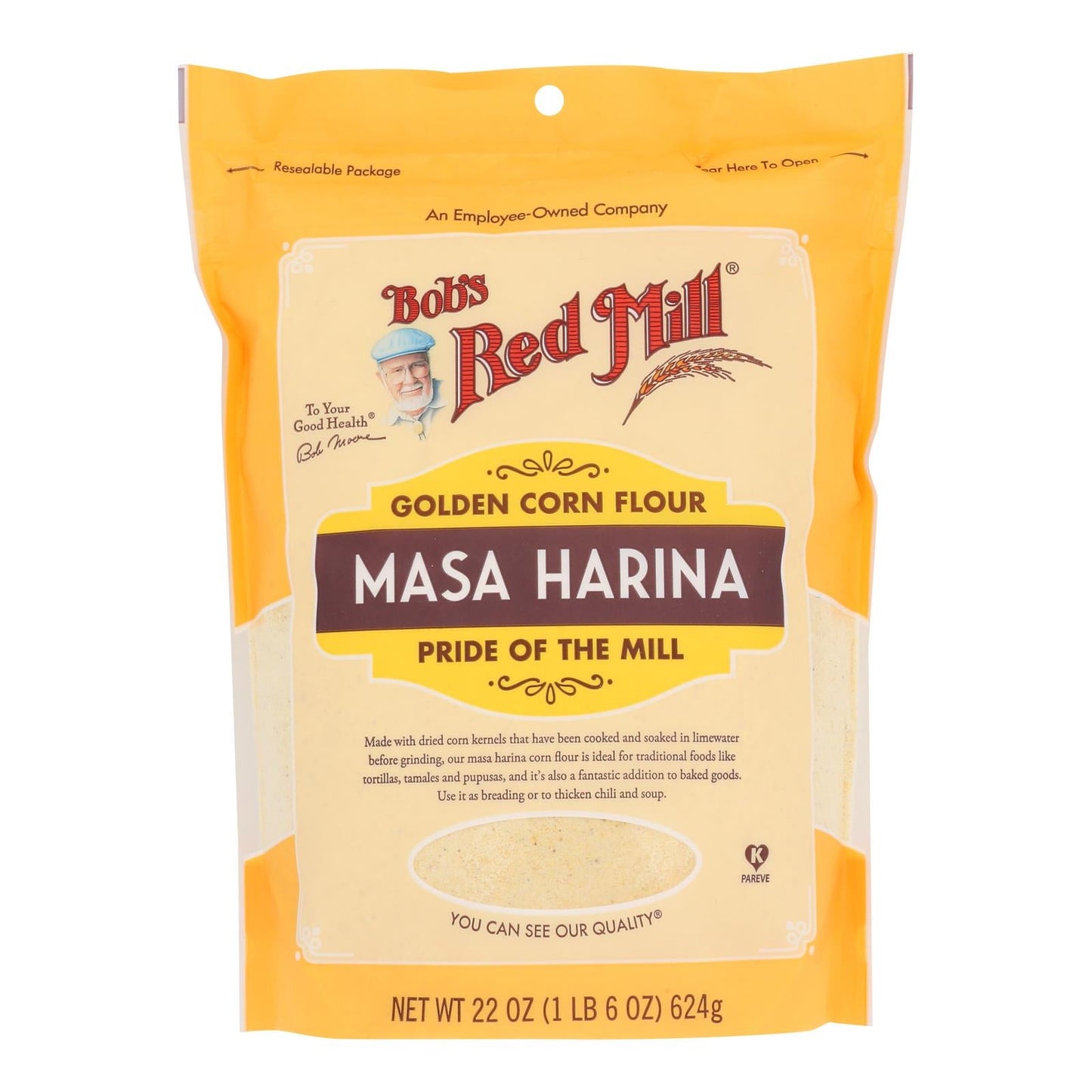 Bob's Red Mill Golden Masa Corn Flour, 22 oz, Pack of 4