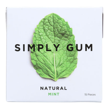 Simply Gum All Natural Mint Gum - (Case of 12) - 15-Count Packs