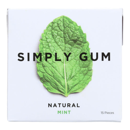 Simply Gum All Natural Mint Gum - (Case of 12) - 15-Count Packs
