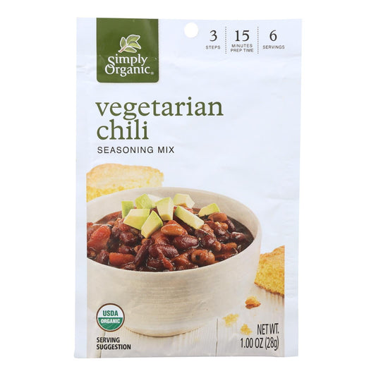Simply Organic Vegetarian Chili Seasoning Mix, 1 oz (Pack of 12)