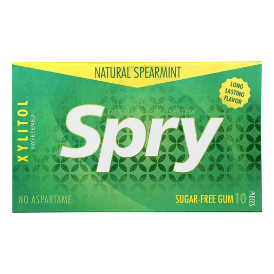 Spry Xylitol Gems, Sugar-Free Gum, Spearmint, 20 Count, 10 Pack