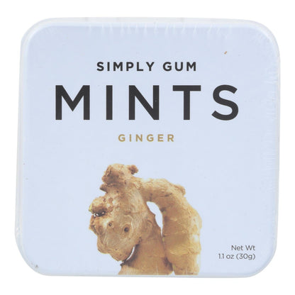 Simply Gum Ginger Mint Chewing Gum, 30 ct, Case of 6