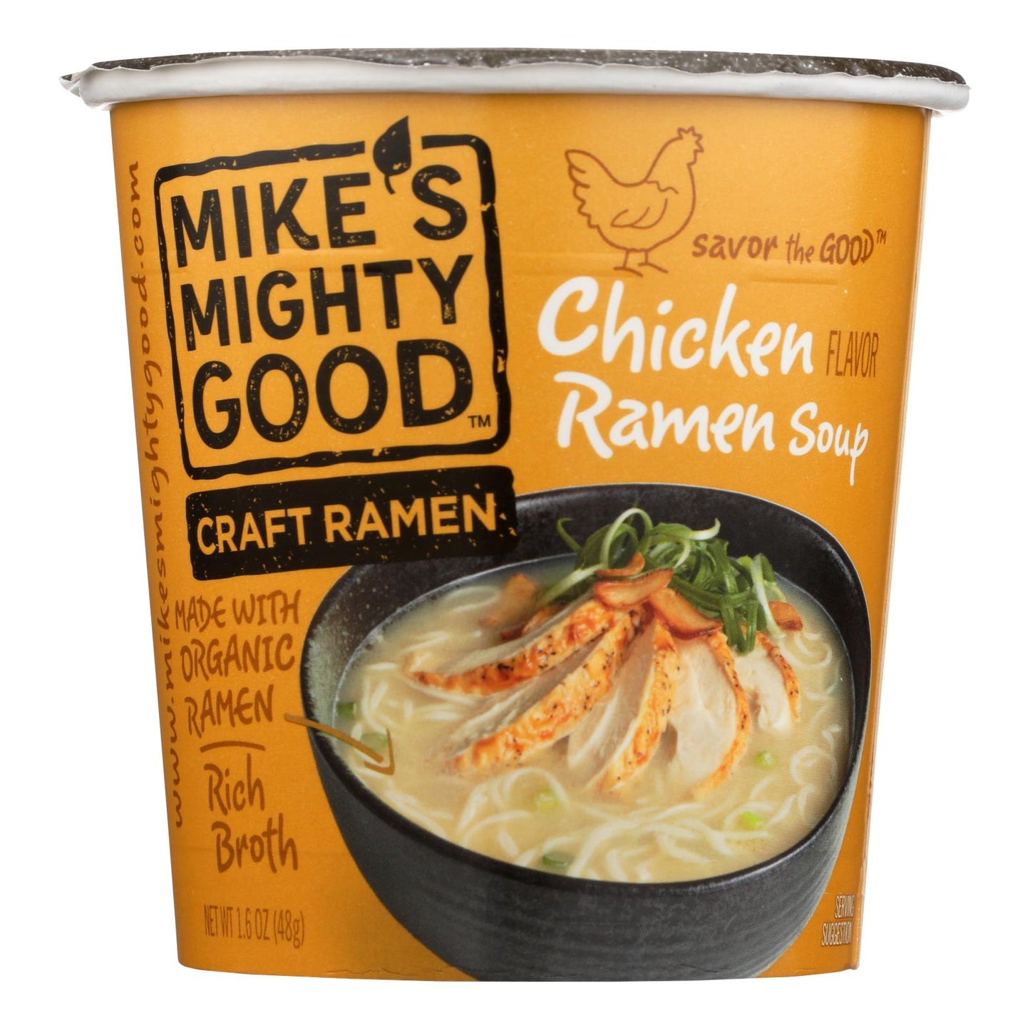 Mike's Mighty Good Chicken Ramen Noodle Soup, Pack of 6, 1.6 Oz.