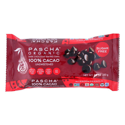 Pascha Dark Unsweetened Chocolate Chips (6-Pack of 8.8 Oz. Bags)