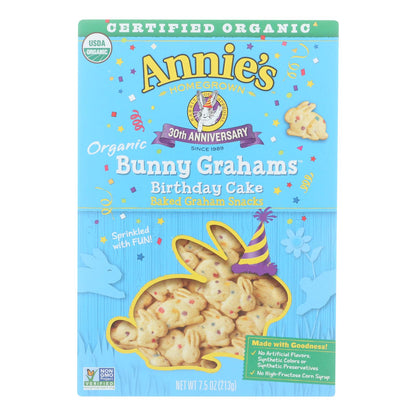 Annie's Organic Bunny Grahams, Birthday Cake Flavor, Pack of 12, 7.5 oz.