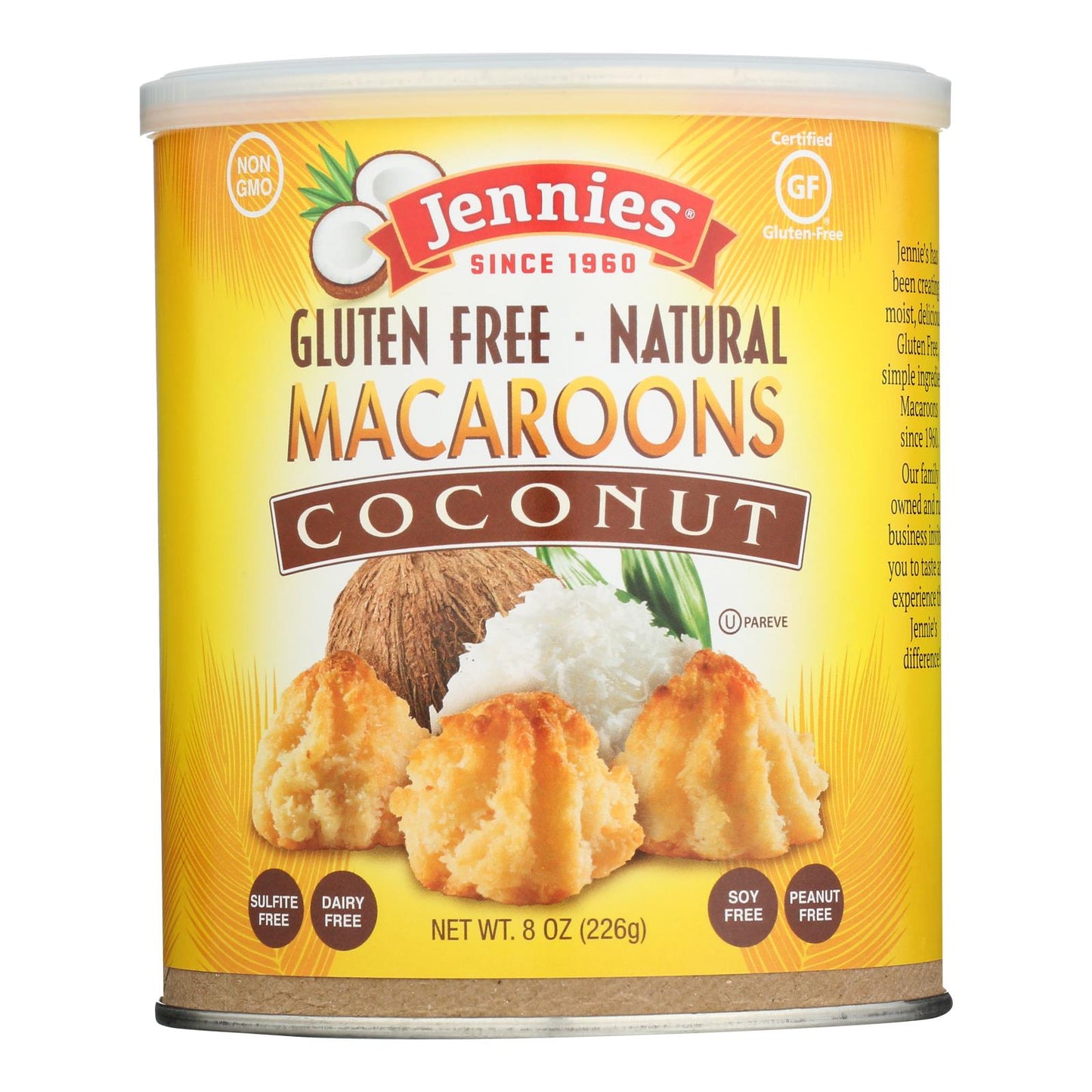 Jennie's Coconut Macaroons, 8 oz., Case of 12 — Gluten-Free, No Artificial Flavors