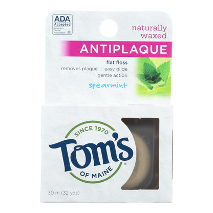 Tom's of Maine Antiplaque Waxed Dental Floss in Spearmint, 32 Yards per Pack (Pack of 6)