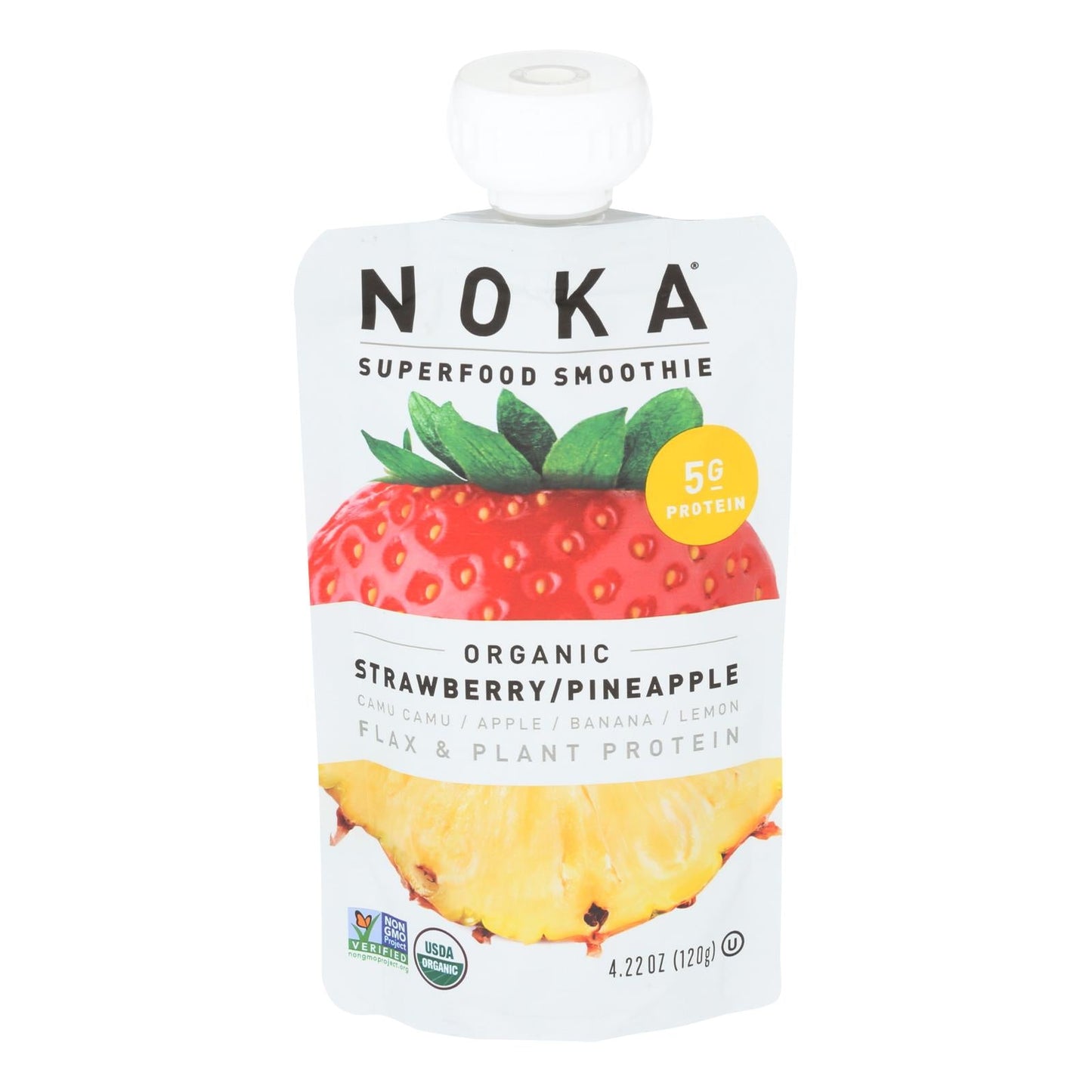 Noka Pineapple Strawberry Smoothie, 4.22 oz, Pack of 6