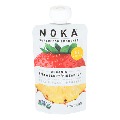 Noka Pineapple Strawberry Smoothie, 4.22 oz, Pack of 6