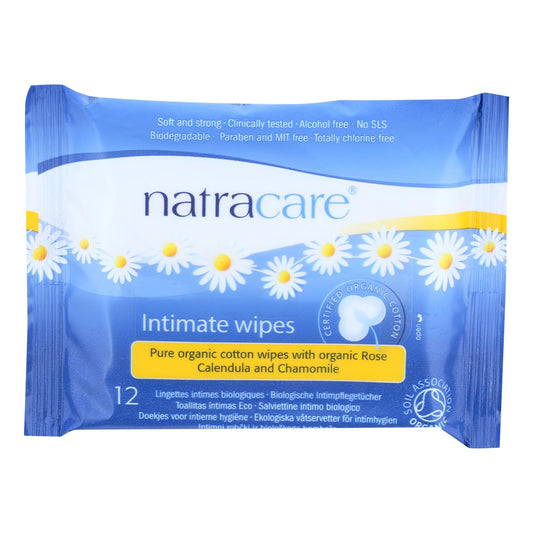 Natracare Organic Cotton Intimate Cleansing Wipes (Pack of 12)