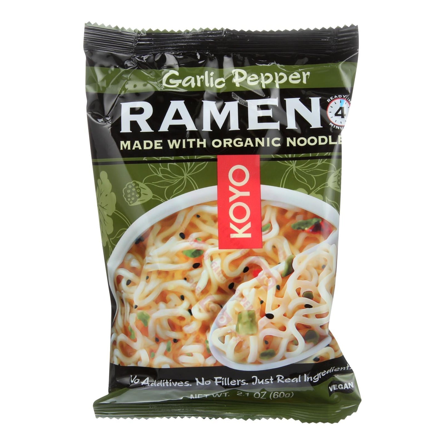 Koyo Garlic Pepper Flavored Instant Ramen, Pack of 12, 2.1 Oz. Each