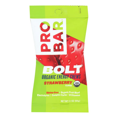 Pro Bar Bolt Energy Chews Strawberry (Pack of 12 - 2.1 Oz)