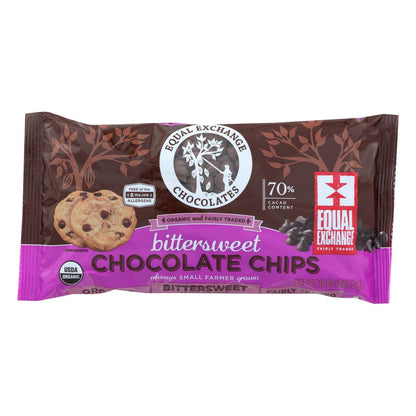 Equal Exchange Organic Bittersweet Chocolate Chips (10 Oz., Pack of 12)