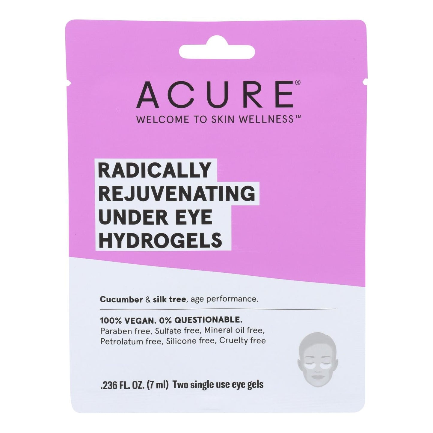 Acure Hydrogel Under Eye Masks: Rejuvenate, Hydrate, Reduce Puff & Fine Lines - Pack of 12