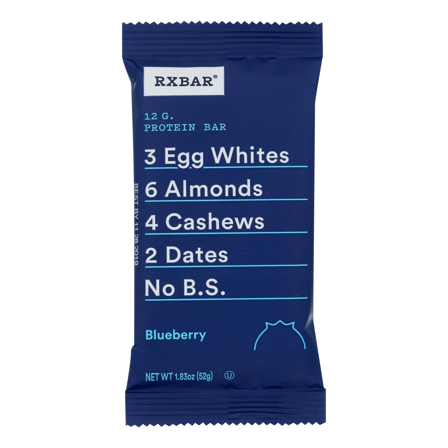 RXBAR Blueberry Protein Bar, Case of 12, 1.83 oz.