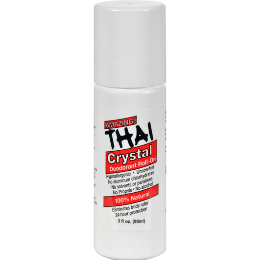 Thai Crystal Natural Mineral Salt Deodorant Roll-on (3 Oz.)