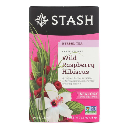 Stash Tea Hibiscus Herbal Tea - Wild Raspberry (6x20 Bags)