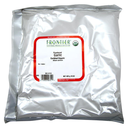 Frontier Herb - Organic  Garlic Powder, 1 lb Single Bulk Item