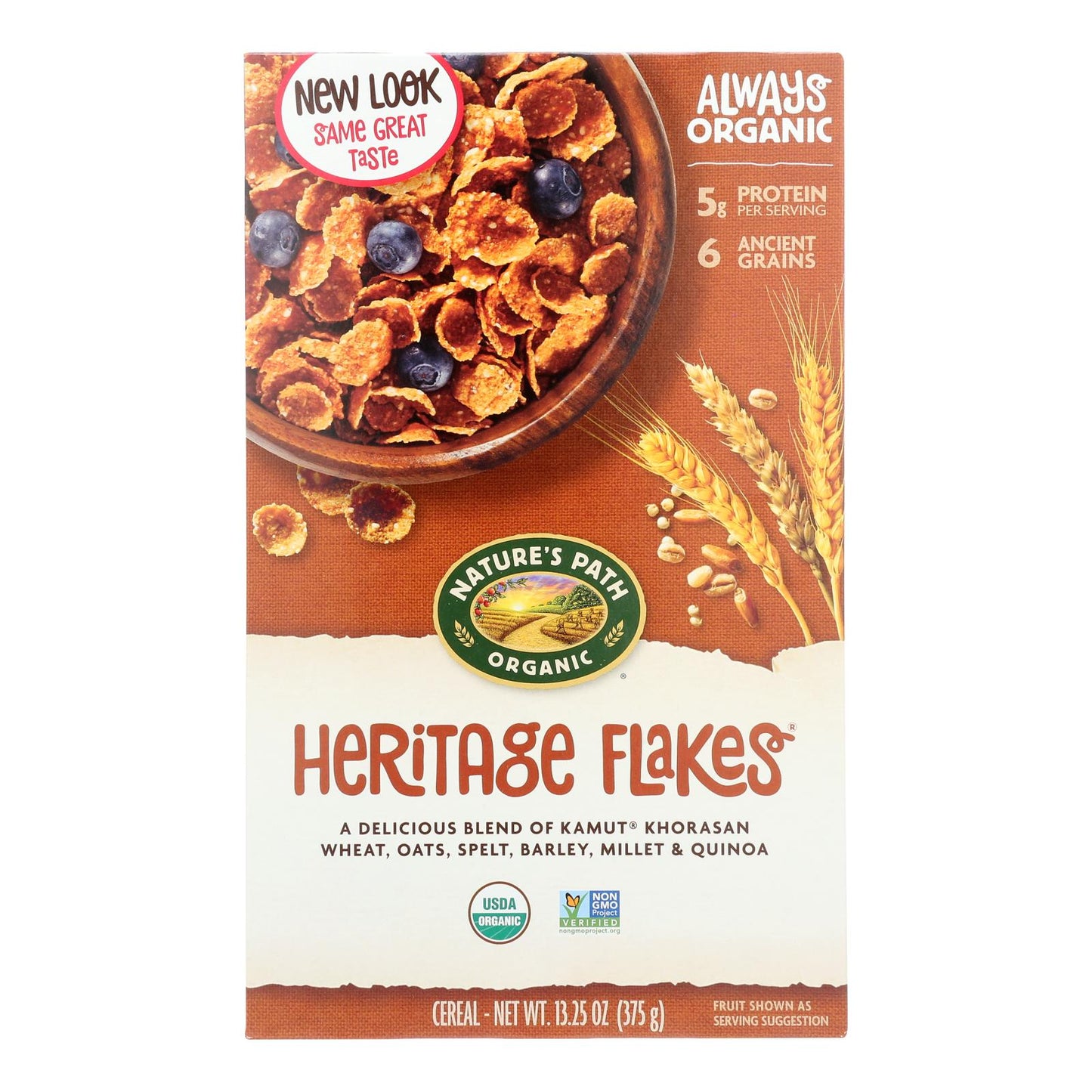 Nature's Path Organic Heritage Flakes Cereal, Rich in Whole Grains & Fiber (Pack of 12)