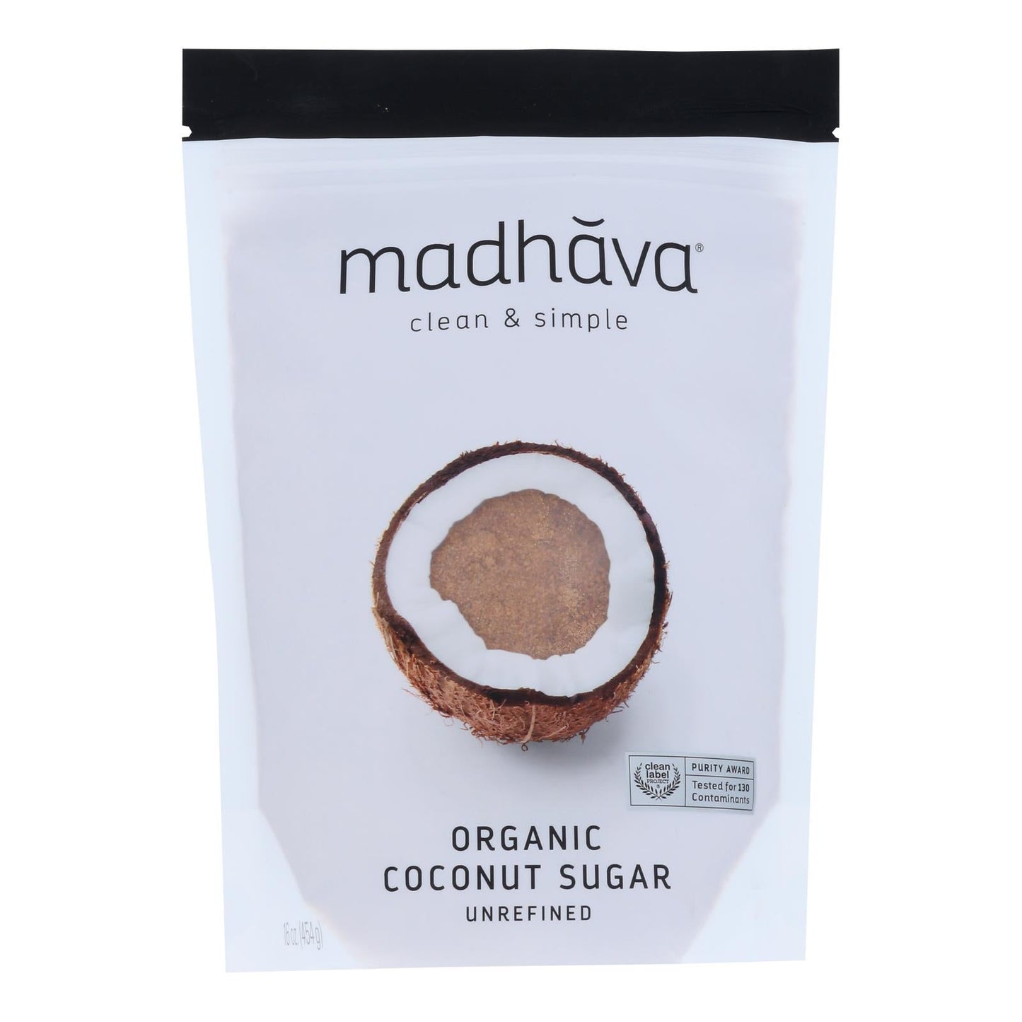 Organic Madhava Coconut Sugar 16 Oz. (Pack of 6)