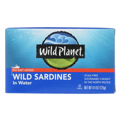 Wild Planet Sardines in Water, Omega 3 Rich, Gluten-Free, Non-GMO (Pack of 12 - 4.375 Oz. Cans)