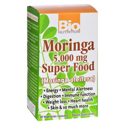 Bio Nutrition Moringa 5000mg Superfood Supplement, 60 Veggie Capsules