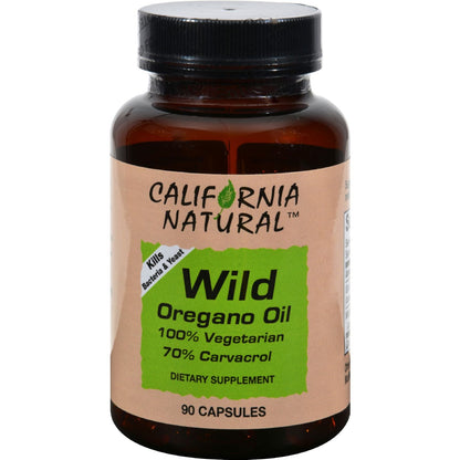 California Natural Wild Oregano Oil, 400mg, 70% Carvacrol, Immune Support, 90 Capsules