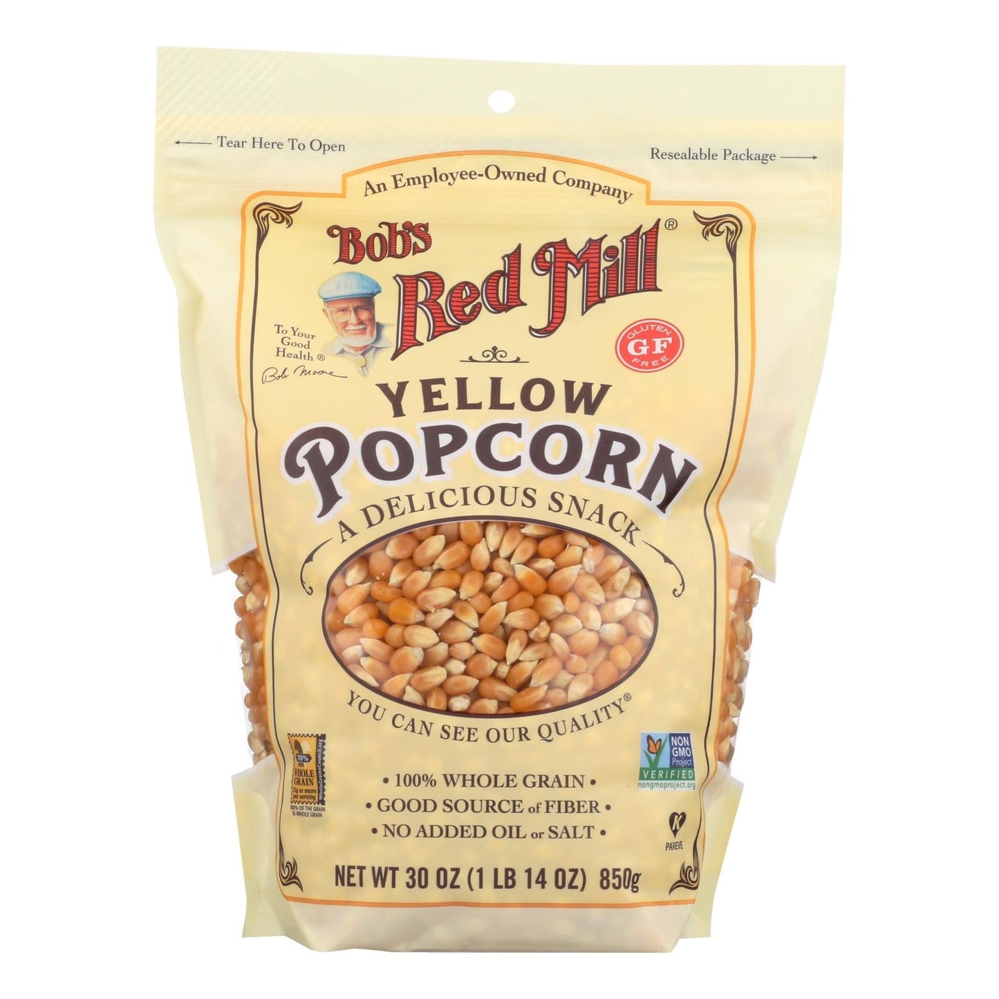 Bob's Red Mill Organic Popcorn, 4-Pack, 30 Oz, Gluten-Free, Non-GMO, Kosher
