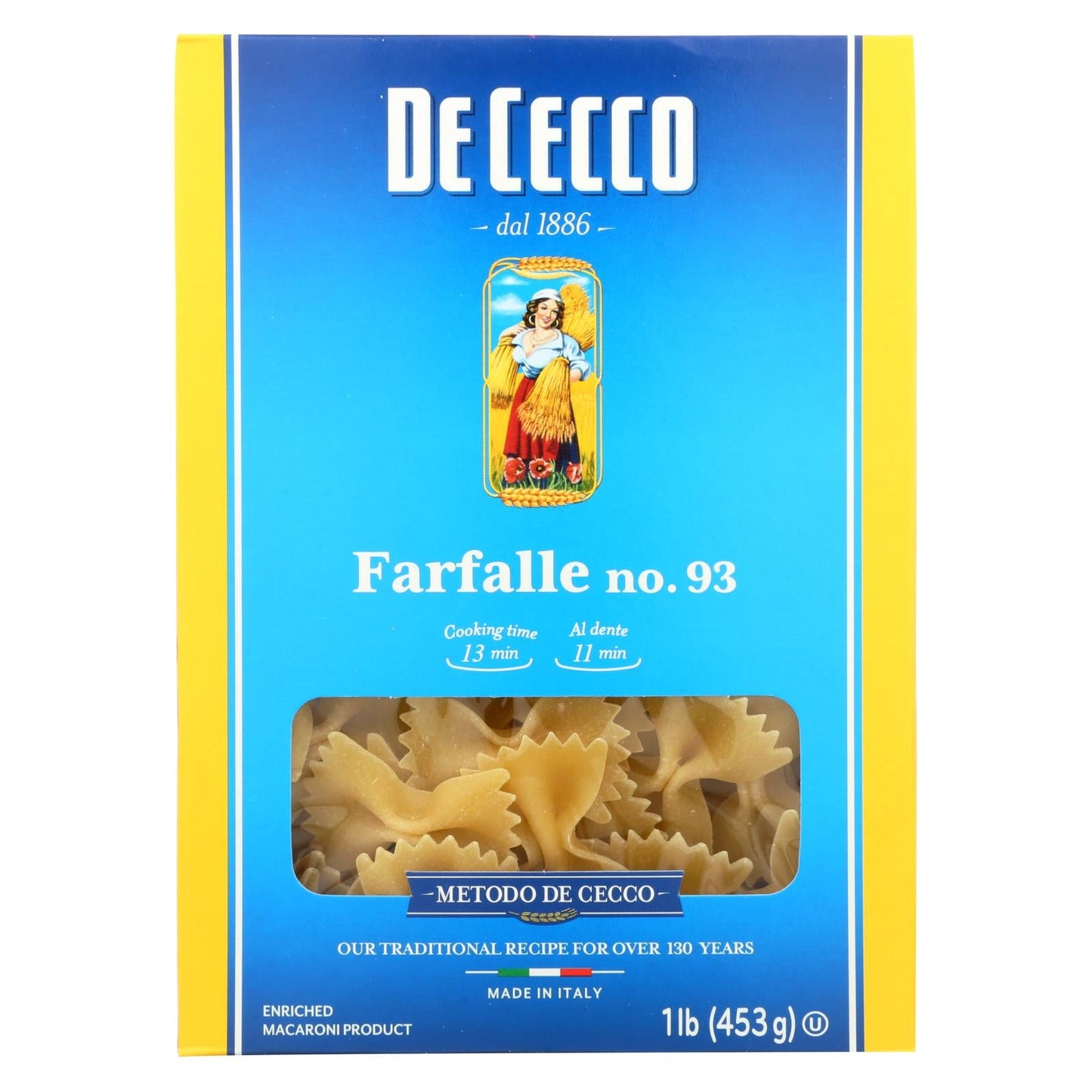 De Cecco Farfalle Bowties Pasta, Authentic Italian, Case of 12 (16 oz)