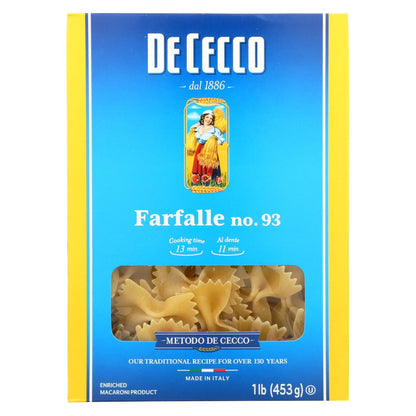 De Cecco Farfalle Bowties Pasta, Authentic Italian, Case of 12 (16 oz)