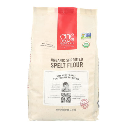 One Degree Organic Sprouted Spelt Flour, 80 oz, Case of 4
