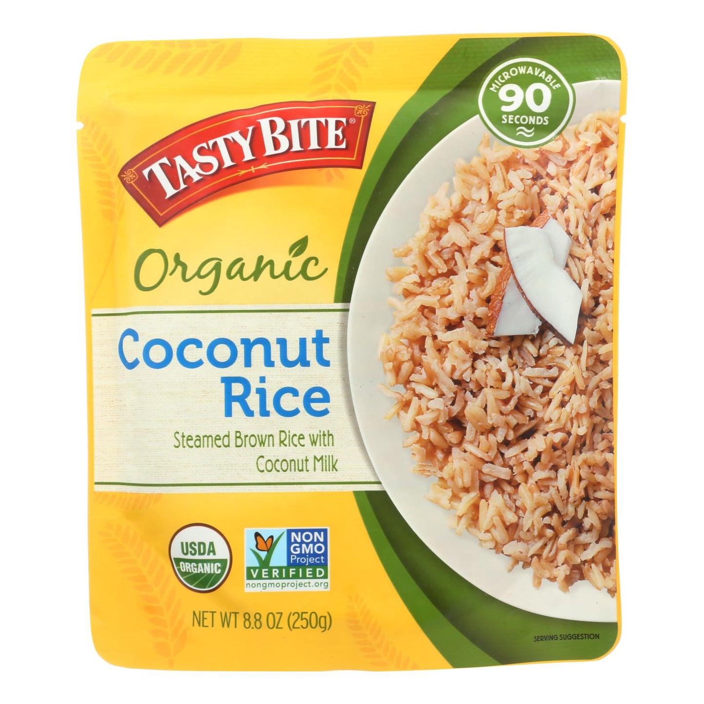 Tasty Bite Coconut Rice, Authentic Indian, Pack of 6, 8.8 oz Pouches