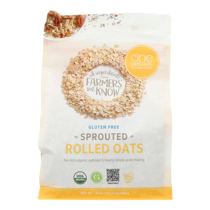 One Degree Organic Foods Sprouted Rolled Oats, Case of 4, 24 Oz. Bags