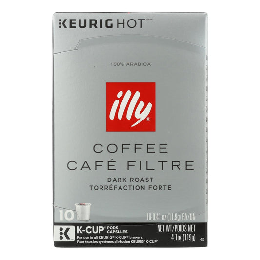 Illy Caffe Coffee K-Cups Black Dark Roasted (Pack of 6, 10 Count)