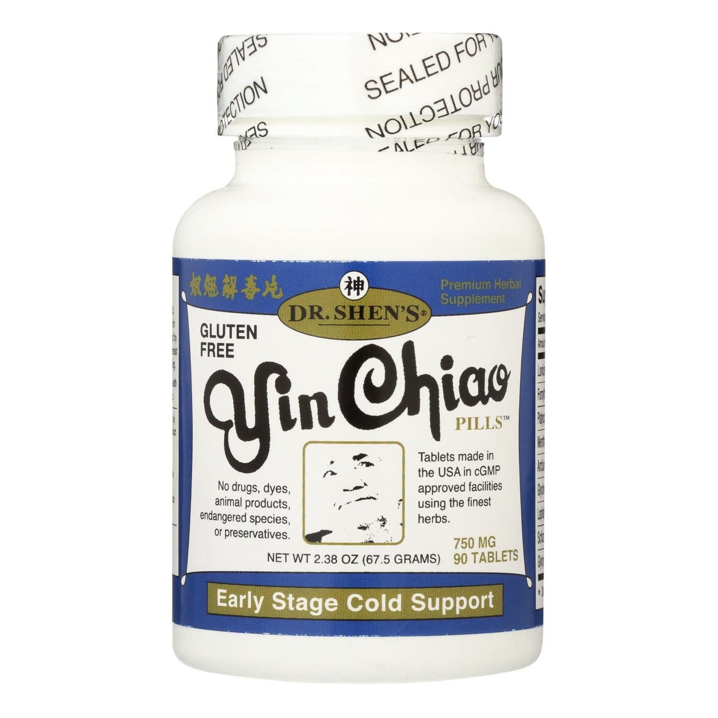 Dr. Shen's Yin Chiao Cold & Flu Tablets, 750 mg, 90 Count