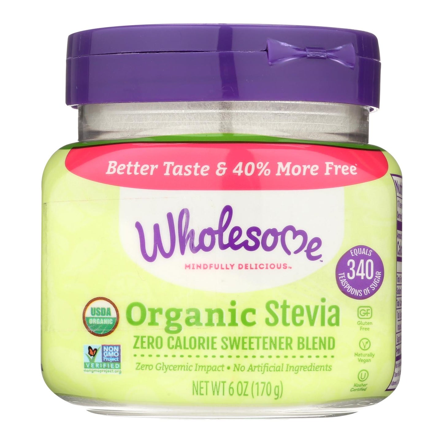 Wholesome! Organic Stevia Extract Sweetener, 6 oz, Pack of 6