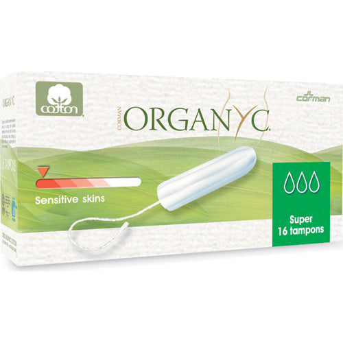 Organyc 100% Organic Cotton Super Non-Applicator Tampons (16 Count)