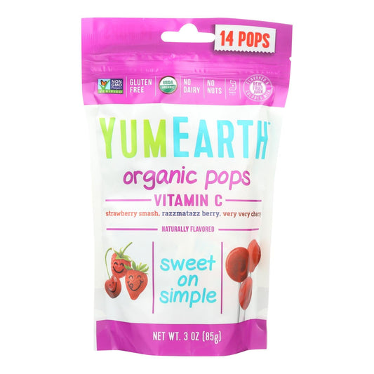YumEarth Organic Vitamin C Pops - 3 Oz (Pack of 6) - Immune Support, No Artificial Flavors or Colors