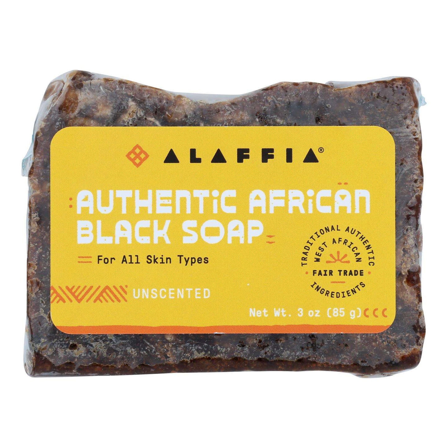 Alaffia Unscented African Black Soap, 3 Oz.