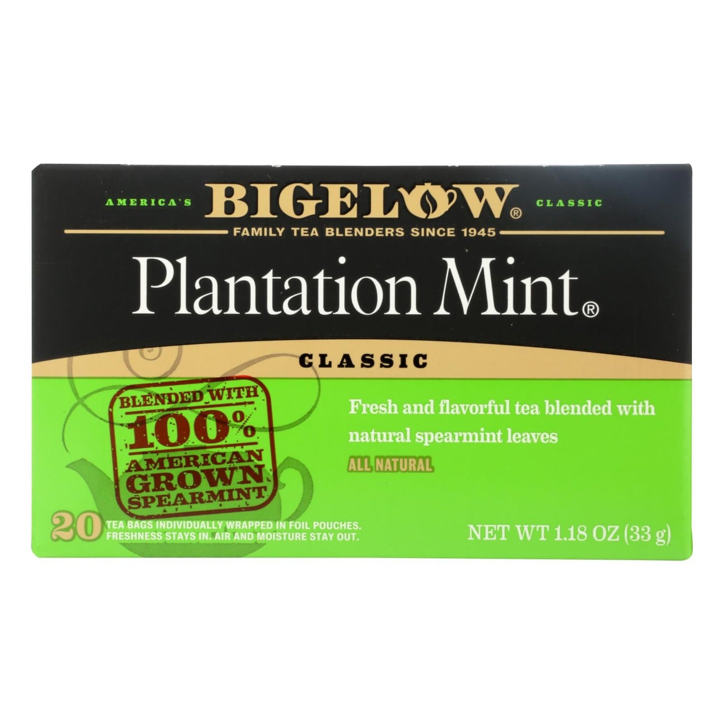 Bigelow Perfectly Mint Tea Bags, 20 Bags (Pack of 6)