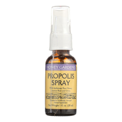 Honey Gardens Propolis Spray 1 oz - Natural Throat & Immune Support