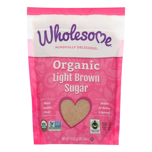 Wholesome Organic Light Brown Cane Sugar (Pack of 6 - 24 Oz.) - Sweeten Naturally
