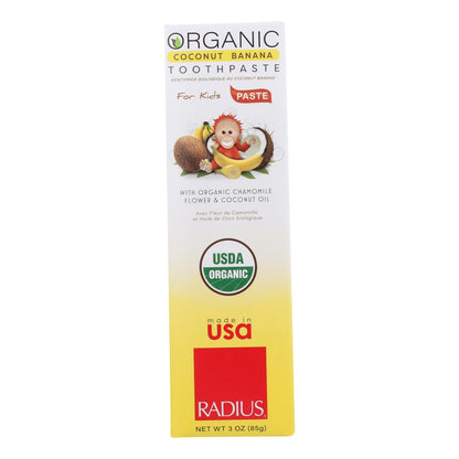 Radius Coconut Banana Chamomile & Coconut Oil Toothpaste - 3 Oz.