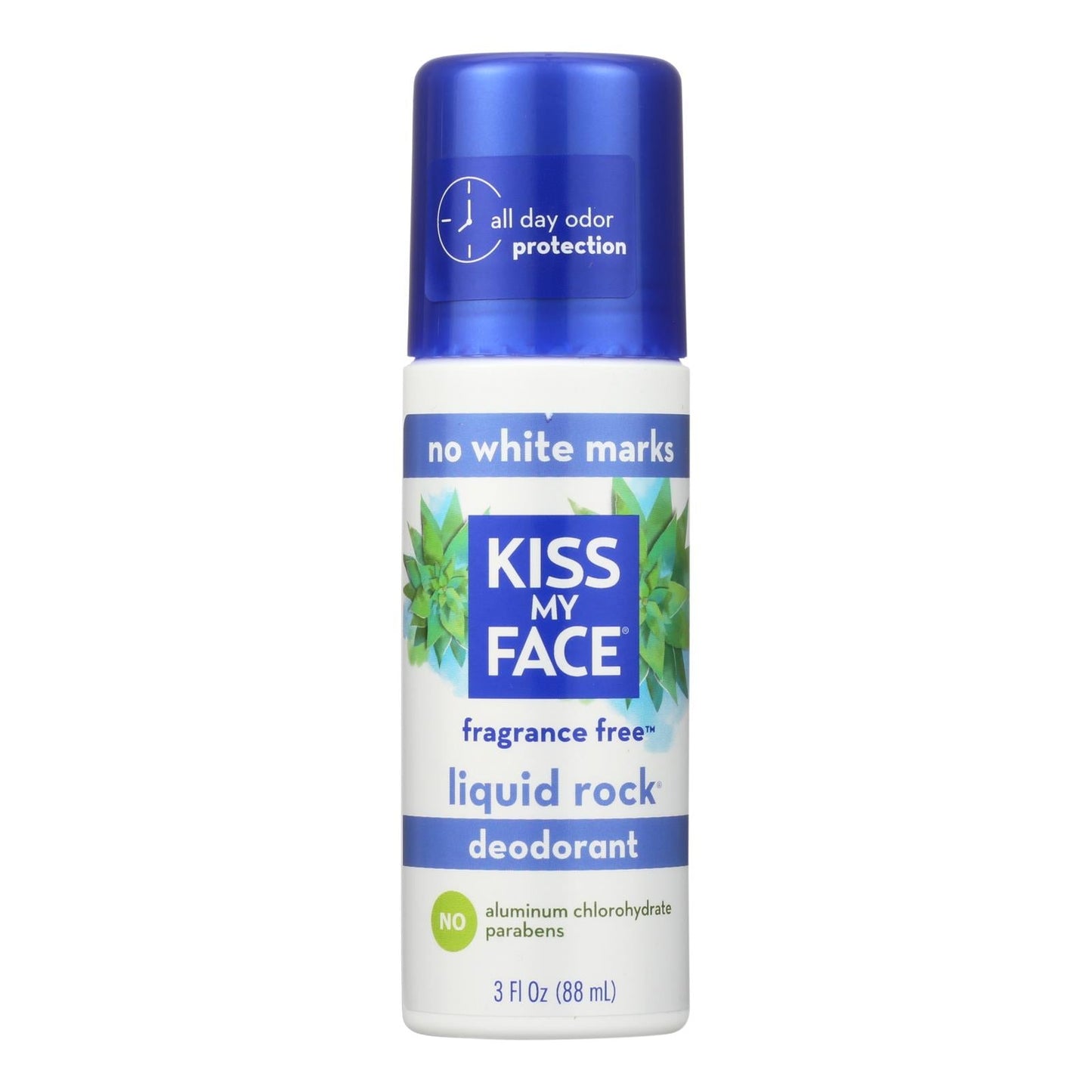 Kiss My Face Rock Roll-on Deodorant, Fragrance-Free, 3 Fl Oz