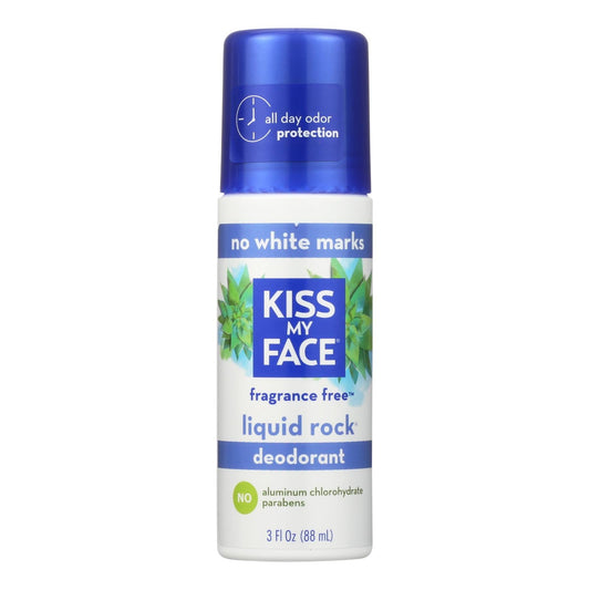 Kiss My Face Rock Roll-on Deodorant, Fragrance-Free, 3 Fl Oz