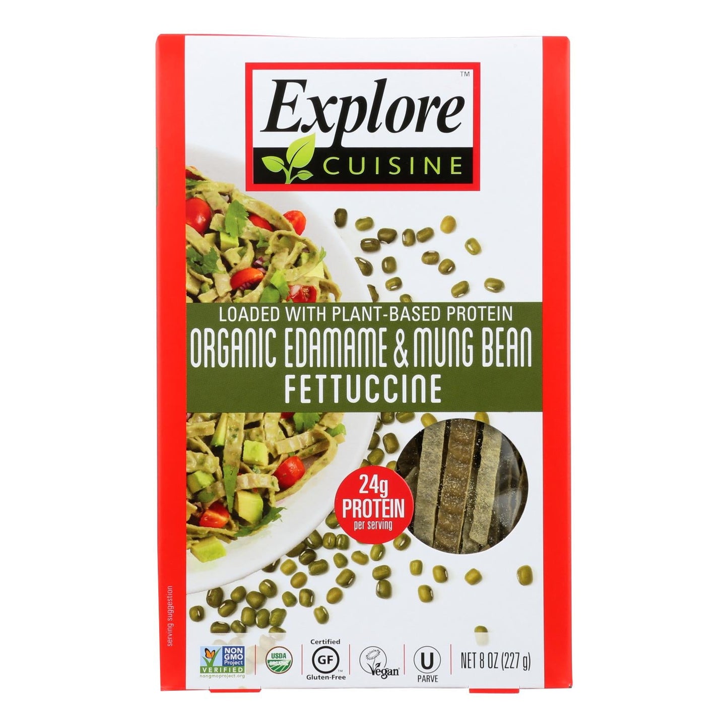 Explore Cuisine Edamame & Mung Bean Fettuccine, 8 oz, Pack of 6