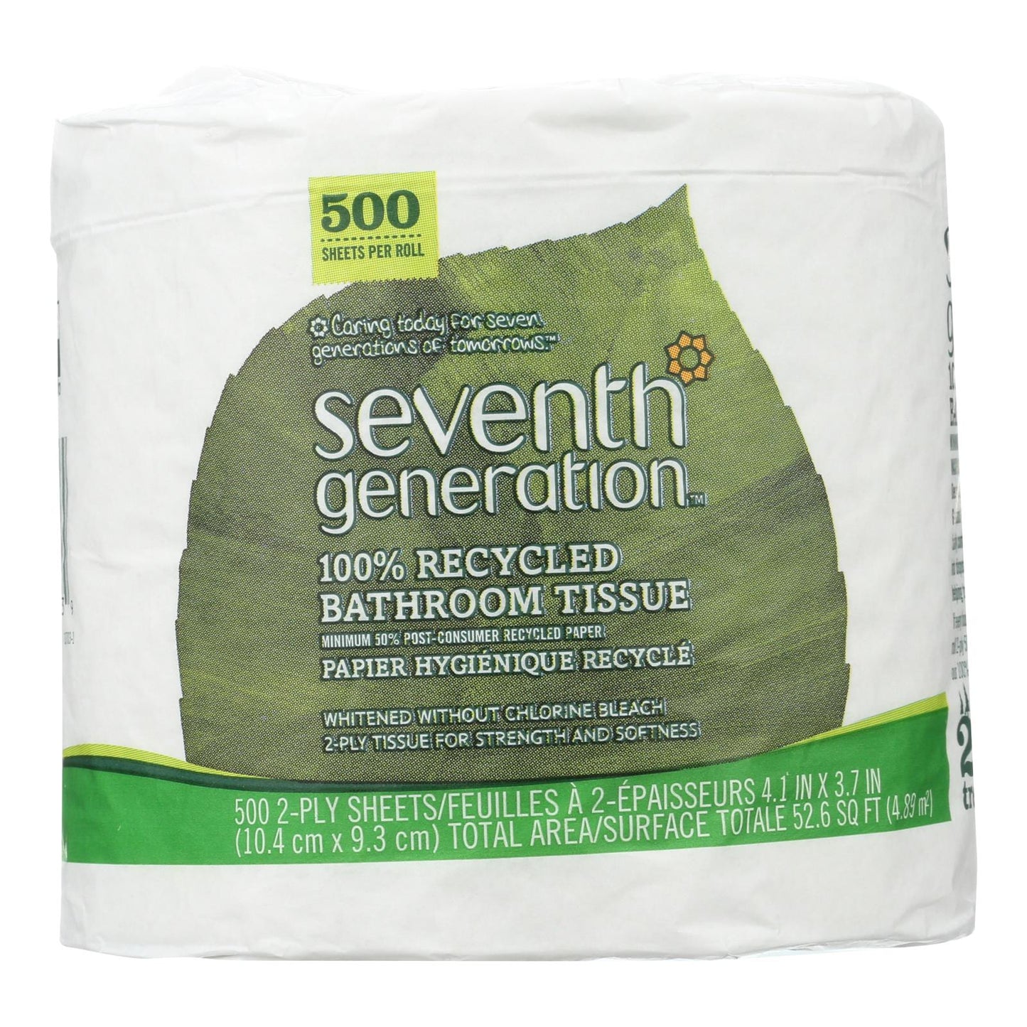 Seventh Generation Bathroom Tissue – Ultra Plush 2-Ply, 500 Sheets per Roll - Case of 60