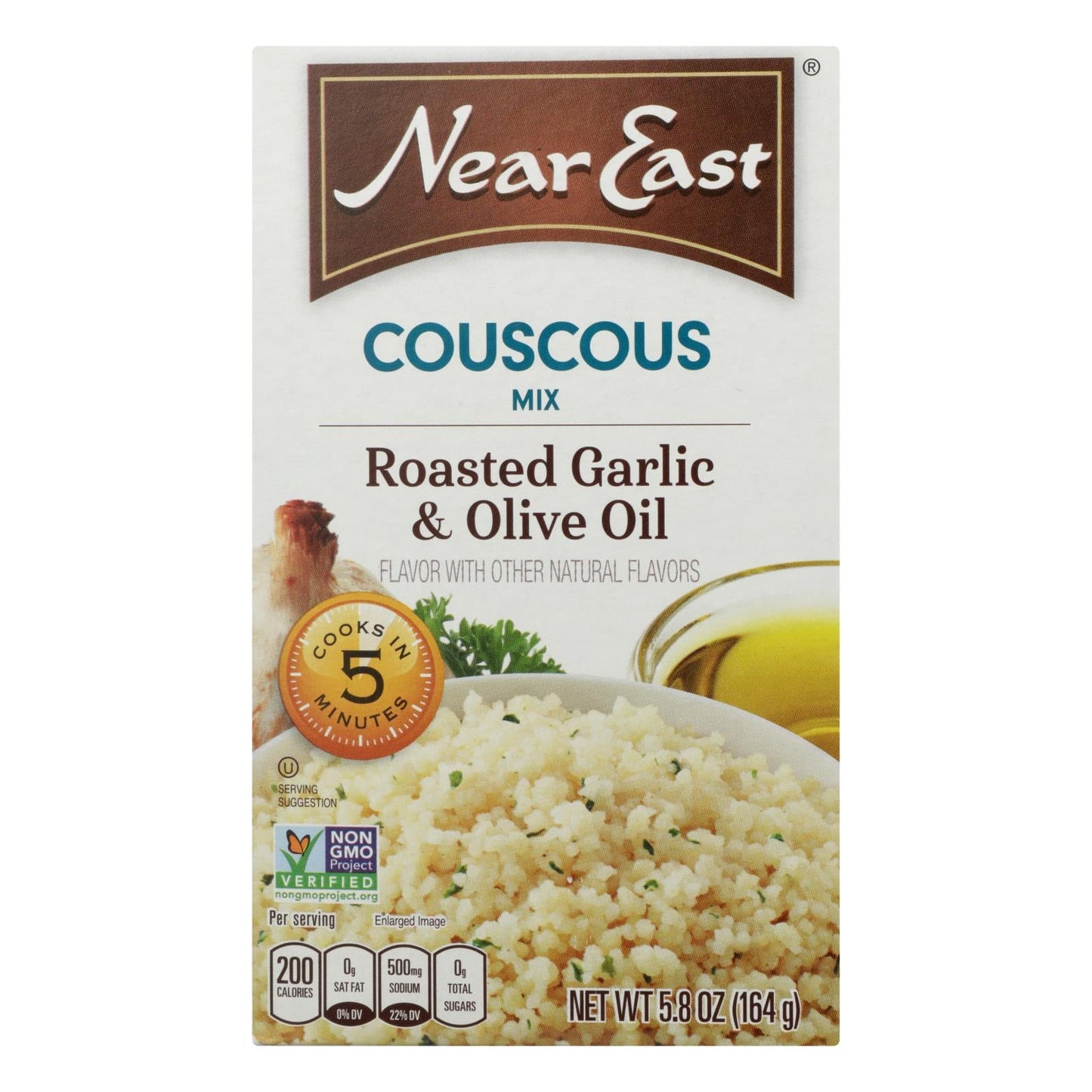 Near East Roasted Olive Oil and Garlic Couscous, Case of 12, 5.8 Oz Packs
